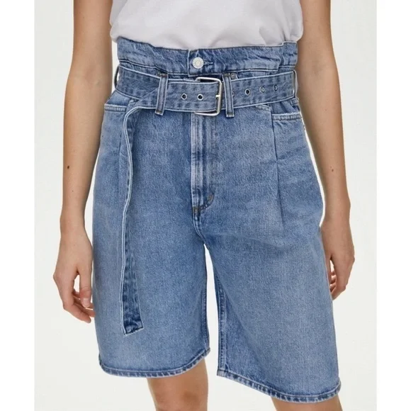 NWT AGOLDE x REVOLVE Black Reworked 90s Short Cinched Waist in Pave, Size 31 - Picture 6 of 11